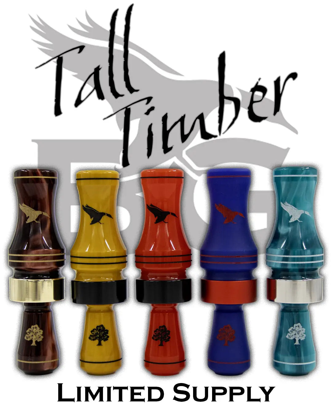 Tall Timber Single Reed Acrylic Duck Call w/Throwback Engravings Buck Gardner Calls