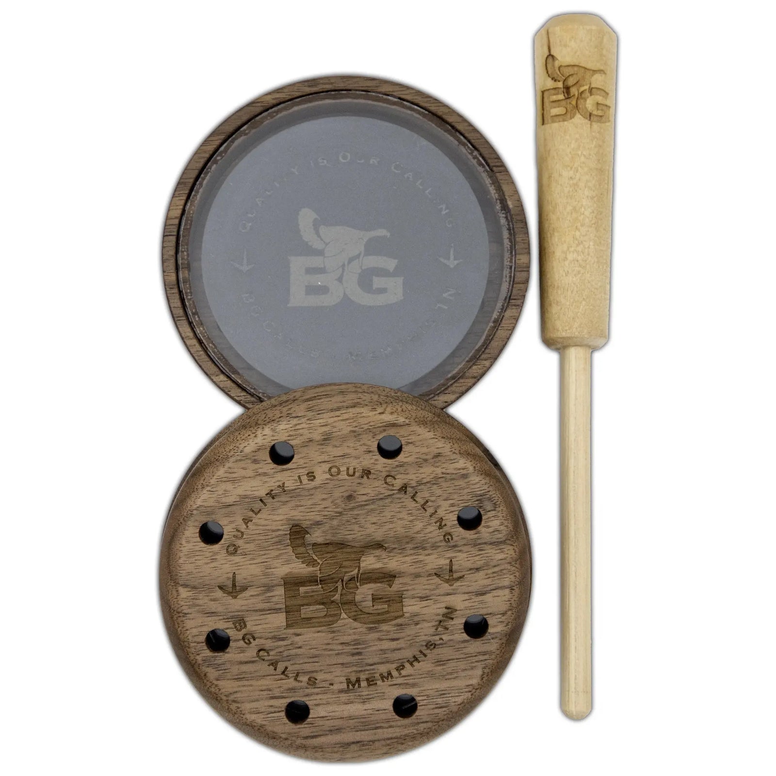 The Classic Walnut & Glass Pot Call - Buck Gardner Calls